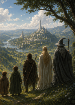 a troupe moving through a vast world, sword and sorcery vs epic fantasy