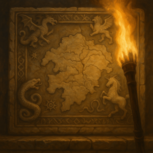 sword and sorcery heroes vs worldbuilding, hyborian age style fantasy map illustrating ancient worldbuilding depth