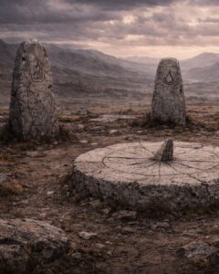 ruins and ancient standing stones depict a history in fantasy