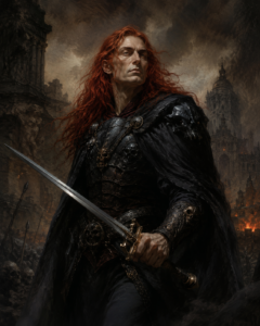 Kane — red-haired dark lord in black